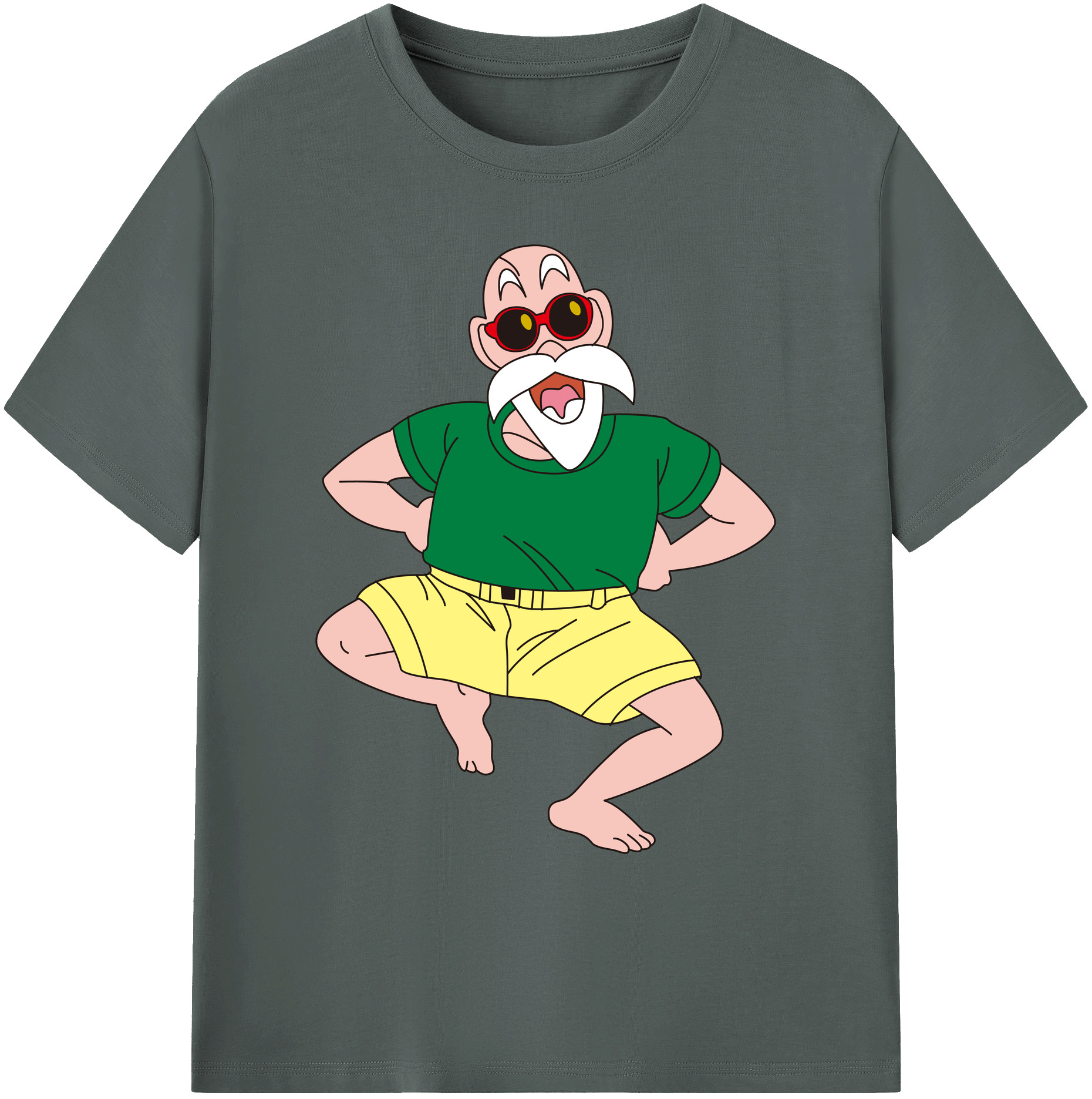 （画像用） ドラゴンボール 亀仙人（かめせんにん） DRAGON BALL Master Roshi Kame Sennin 綿100％ メンズ半袖Tシャツ｜肌触りやわらか＆通気性